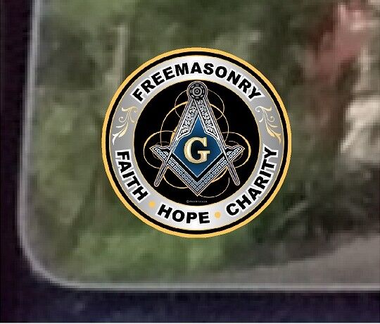 Masonic, Shriner, Lodge, Compass Square, Blue Lodge, Freemason, Weatherproof for Your car, truck, laptop, iPad, notebook, mailbox, window, locker, toolbox, etc. Made In the USA 4" ProSticker