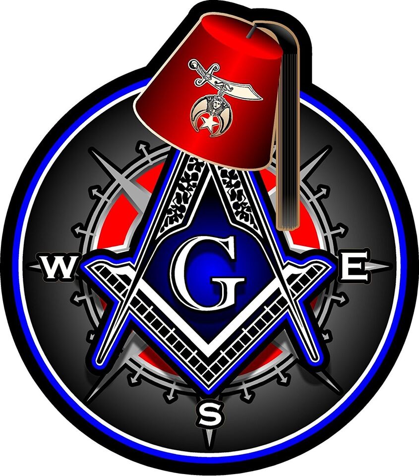 Masonic, Shriner, Lodge, Compass Square, Blue Lodge, Freemason, Weatherproof for Your car, truck, laptop, iPad, notebook, mailbox, window, locker, toolbox, etc. Made In the USA 4" ProSticker