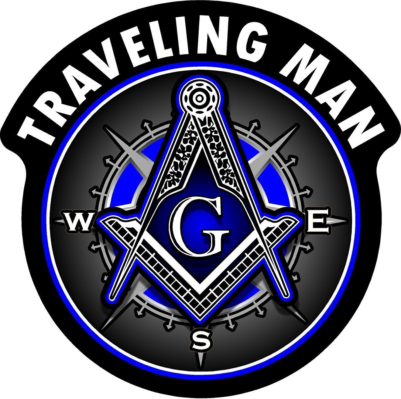 Masonic, Shriner, Lodge, Compass Square, Blue Lodge, Freemason, Weatherproof for Your car, truck, laptop, iPad, notebook, mailbox, window, locker, toolbox, etc. Made In the USA 4" ProSticker