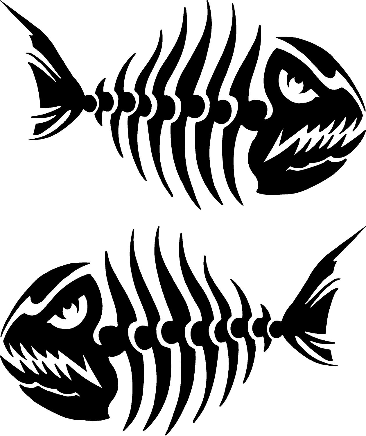 Fish, Skeleton, Decals, Sticker, Ice Fishing, Tackle Box, Boat, Kayak, Decal, USA, Weatherproof for Your car, truck, laptop, iPad, notebook, mailbox, window, locker, toolbox, etc. Made In the USA ProSticker