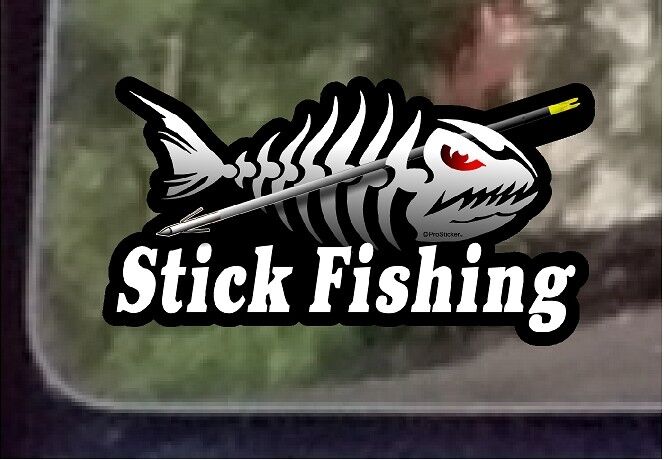 Fish, Skeleton, Decals, Sticker, Ice Fishing, Tackle Box, Boat, Kayak, Decal, USA, Weatherproof for Your car, truck, laptop, iPad, notebook, mailbox, window, locker, toolbox, etc. Made In the USA ProSticker