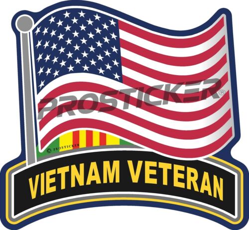 Coast Guard, Army, Navy, Air Force, Veteran, Vietnam, USCG, Decal, USA, Flag, Military, Weatherproof for Your car, truck, laptop, iPad, notebook, mailbox, window, locker, toolbox, etc. Made In the USA ProSticker 4"