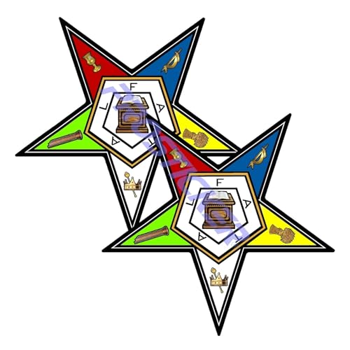 Order of The Eastern Star Pentagram Dow Decal (One) 3" 2 Pack ProSticker 111 2PK