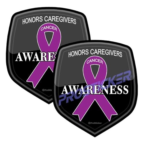 Honors Caregivers Cancer Awareness Decal (One) 3" 2 Pack ProSticker 2523 2PK