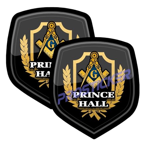 Freemason Masonic Prince Hall Shield Decal (One) 3" 2 Pack ProSticker 102 2PK