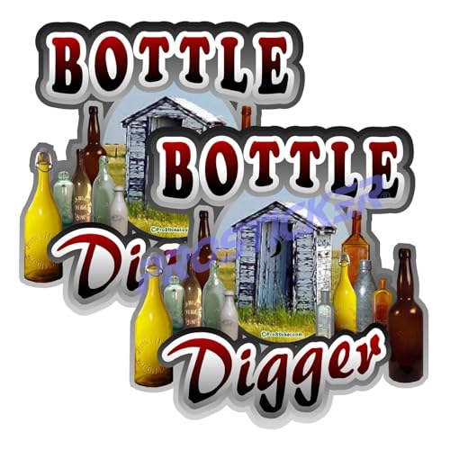 Bottle Digger Metal Detecting Treasure Decal (One) 3" 2 Pack ProSticker 508 2PK