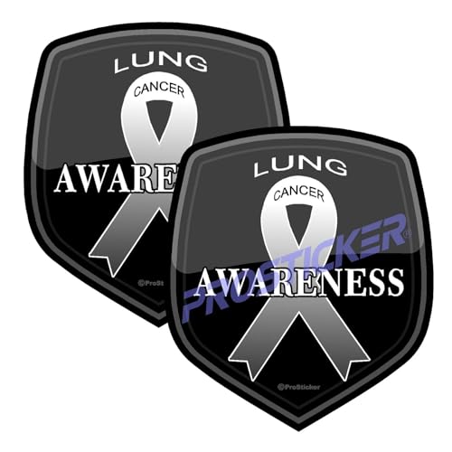 Lung Cancer Awareness Ribbon Decal (One) 3" 2 Pack ProSticker 2513 2PK
