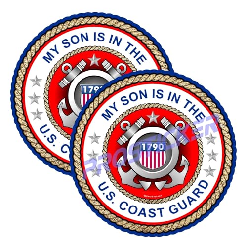 My Son is in The Coast Guard Military Decal (One) 3" 2 Pack ProSticker 415 2PK