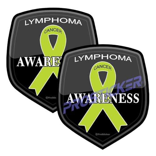 Lymphoma Cancer Awareness Ribbon Decal (One) 3" 2 Pack ProSticker 2516 2PK