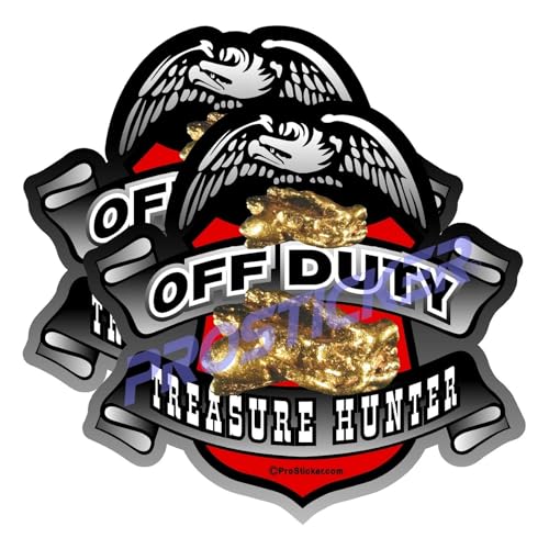 Off Duty Treasure Hunter Detecting Decal (One) 3" 2 Pack ProSticker 503 2PK