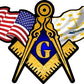 ProSticker 074 (One) 3" X 5" Masonic Series American & Rhode Island Flags Compass Square Decal Sticker