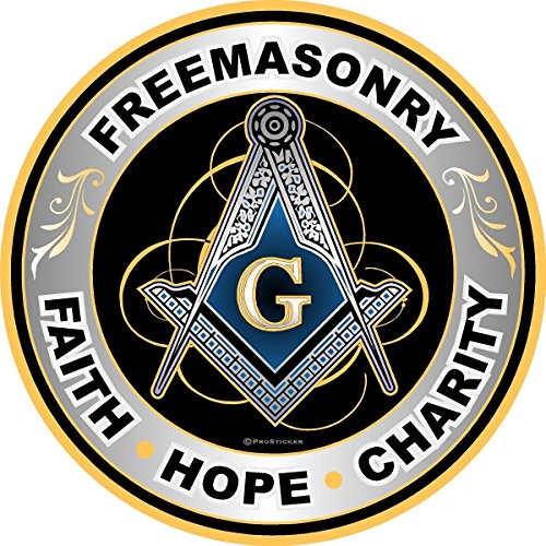 ProSticker 091V (One) Masonic Series Freemasonary, Faith, Hope, Charity Compass Decal Sticker