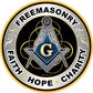 ProSticker 091V (One) Masonic Series Freemasonary, Faith, Hope, Charity Compass Decal Sticker