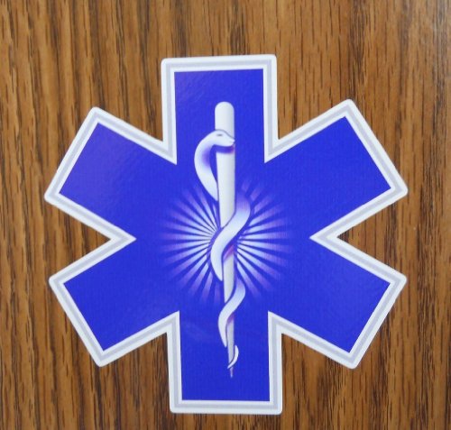 ProSticker 1900 (One) 4" X 4" EMT Star of Life Series Decal Sticker