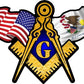 ProSticker 048 (One) 3" X 5" Masonic Series American & Illinois Flags Compass Square Decal Sticker
