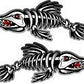 ProSticker 1500.2 (Two, A Right and a Left Facing) 2" X 5" Fishing Art Series Fish Skeleton Decals Sticker