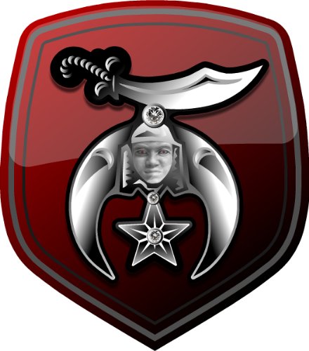 ProSticker 101 (One) 4" Masonic Series Shriner Scimitar Shield Decal Sticker