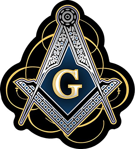 ProSticker 095 (One) 5" Masonic Series Square Compass Decal Sticker