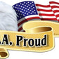 ProSticker 938 (One) 3" X 6" American Pride Series U.S.A. Proud Bald Eagle Decal Sticker