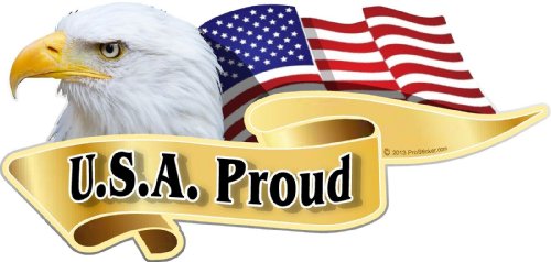 ProSticker 938 (One) 3" X 6" American Pride Series U.S.A. Proud Bald Eagle Decal Sticker