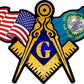 ProSticker 076 (One) 3" X 5" Masonic Series American & South Dakota Flags Compass Square Decal Sticker