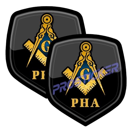 Prince Hall Shield Freemason PHA Mason Decal (One) 3" 2 Pack ProSticker 104 2PK