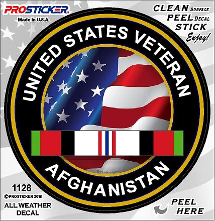 ProSticker 1128V (One) US Veteran Afghanistan Flag Decal Sticker