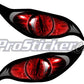 ProSticker 9007 (One Set) 2.25" X 5" Zombie Series Red Evil Eye Decal Sticker