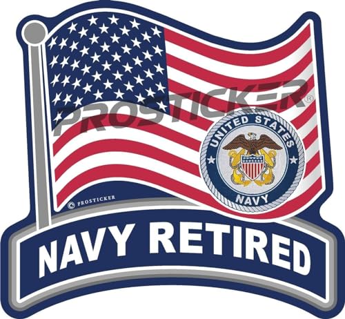 Navy Retired Decal USA Flag Military ProSticker 278