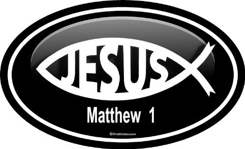 ProSticker 2216 (One) 3" X 5" Euro Oval Series Jesus Matthew 1" Decal Sticker
