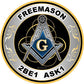 ProSticker 093 (One) 4" Masonic Series "Freemason, 2Be1 Ask1" Compass Decal Sticker
