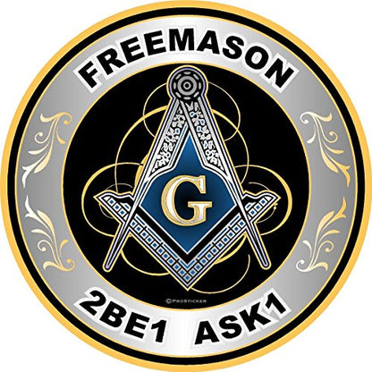 ProSticker 093V (One) Masonic Series Freemason, 2B1 ASK1 Compass Decal Sticker