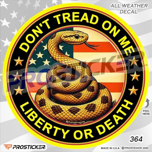 Don't Tread on Me Liberty or Death Gadsden Flag Freedom Decal ProSticker 364