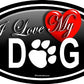 ProSticker 2205 (One) 3" X 5" Euro Oval Series I Love My Dog Decal Sticker