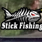 Fish, Skeleton, Decals, Sticker, Ice Fishing, Tackle Box, Boat, Kayak, Decal, USA, Weatherproof for Your car, truck, laptop, iPad, notebook, mailbox, window, locker, toolbox, etc. Made In the USA ProSticker