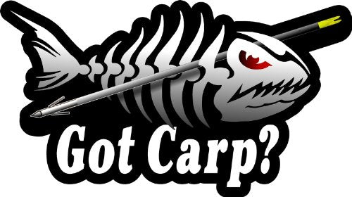 ProSticker 1518 (One) 3.5" X 7" Fishing Art Series Got Carp Skeleton Arrow Decals Sticker