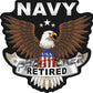 Navy Retired Decal USA Flag Eagle Military 6" ProSticker 252