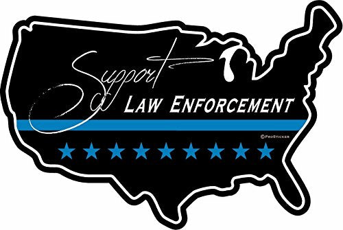 ProSticker 1119V (One) Patriot Series Support Law Enforcement Thin Blue Line Decal Sticker