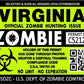 ProSticker 1256 (Two Pack) 3"x 4" Zombie Series Virginia Hunting License Permit Decal Sticker