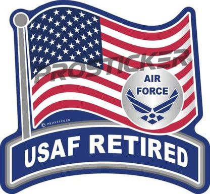 Air Force Retired USAF Decal USA Flag Military ProSticker 270