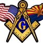 ProSticker 038 (One) 3" X 5" Masonic Series American & Arizona Flags Compass Square Decal Sticker