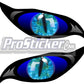 ProSticker 9021 (One Set) 5" X 12" Zombie Series Blue Evil Eye Decal Sticker