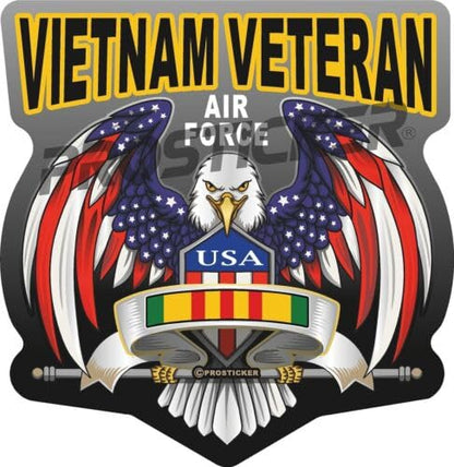 Air Force Vietnam Veteran Decal USA Flag Eagle Military ProSticker 263