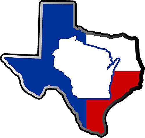 ProSticker 123V (One) Patriotic Series Wisconsin Texas State Decal Sticker