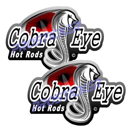Cobra Eye Hot Rod Rat Rod Decal (One) 2.75" x 4.25 2 Pack ProSticker 703 2PK
