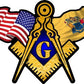 ProSticker 065 (One) 3" X 5" Masonic Series American & New Jersey Flags Compass Square Decal Sticker