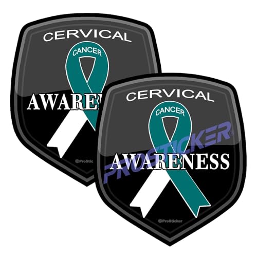 Cervical Cancer Awareness Ribbon Decal (One) 3" 2 Pack ProSticker 2512 2PK