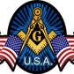 ProSticker 022 (One) 3" Masonic Series Compass Square American Flag Decals Sticker