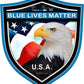 ProSticker 1102 (One) 4" Patriot Series Blue Lives Matter USA Eagle Shield Thin Blue Line Decal Sticker