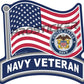 Coast Guard, Army, Navy, Air Force, Veteran, Vietnam,  USCG, Decal, USA, Flag, Military, Weatherproof for Your car, truck, laptop, iPad, notebook, mailbox, window, locker, toolbox, etc. Made In the USA ProSticker 4"